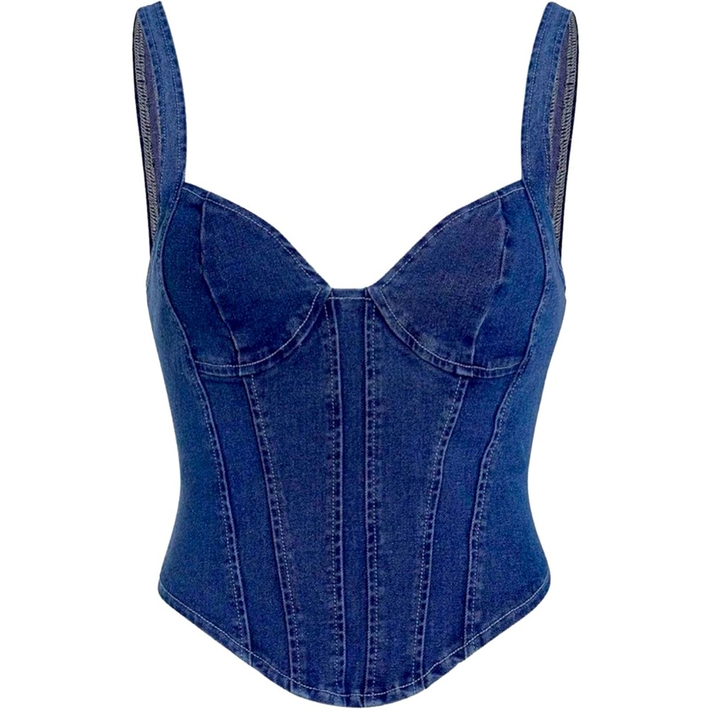 DENIM TANK CORSET TOP